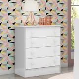 Cômoda De Bebê 4 Gavetas Doce Sonho 777 Branco