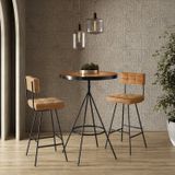 Conjunto Mesa Bistrô E 2 Banquetas Madri Salaone Marrom/preto