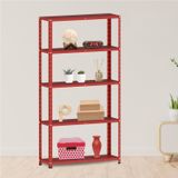 Estante Para Livros Com Estrutura Metálica 5 Prateleiras Vermelho