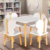 Conjunto Infantil Mesa Com 4 Cadeiras Hora De Brincar Divicar Móveis Branco/pinus