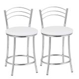 Kit 2 Banquetas Cromadas Bc26-c A102 Cromado/branco