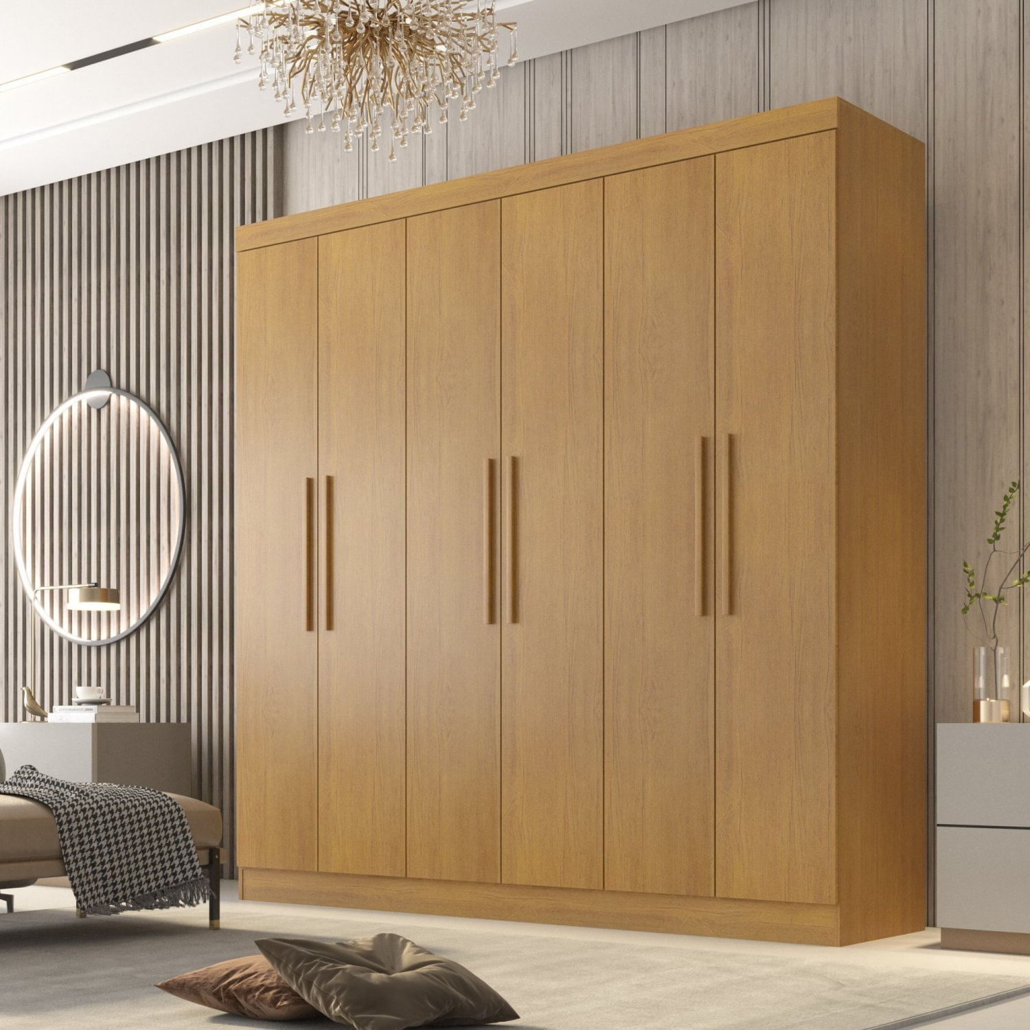 Guarda Roupa Casal 6 Portas 4 Gavetas Belém Cinamomo