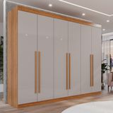 Guarda Roupa Casal 6 Portas 6 Gavetas Gramado 100% Mdf Cinamomo/off White