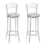 Kit 2 Banquetas Cromadas Bc26-b E523 Cromado/branco
