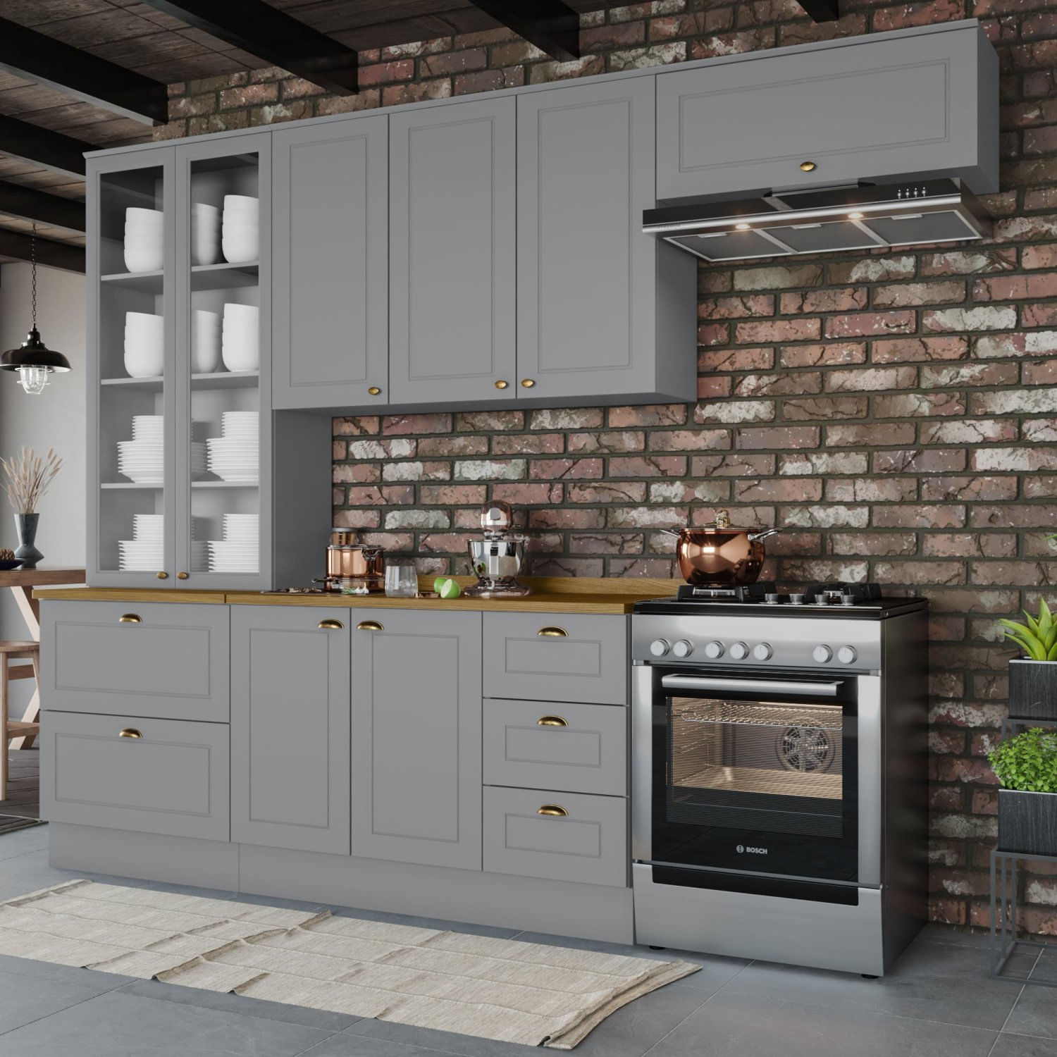 Cozinha Compacta 4 Peças Emily Espresso Móveis