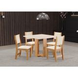 Conjunto Sala De Jantar Jady Mesa Quadrada Com 4 Cadeiras Sol Mel/blonde/bege