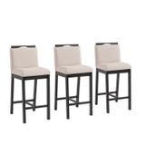 Conjunto 3 Banquetas Estofadas Madeira Maciça Dani