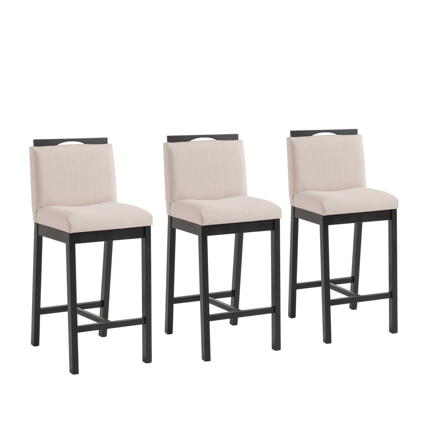 Conjunto 3 Banquetas Estofadas Madeira Maciça Dani