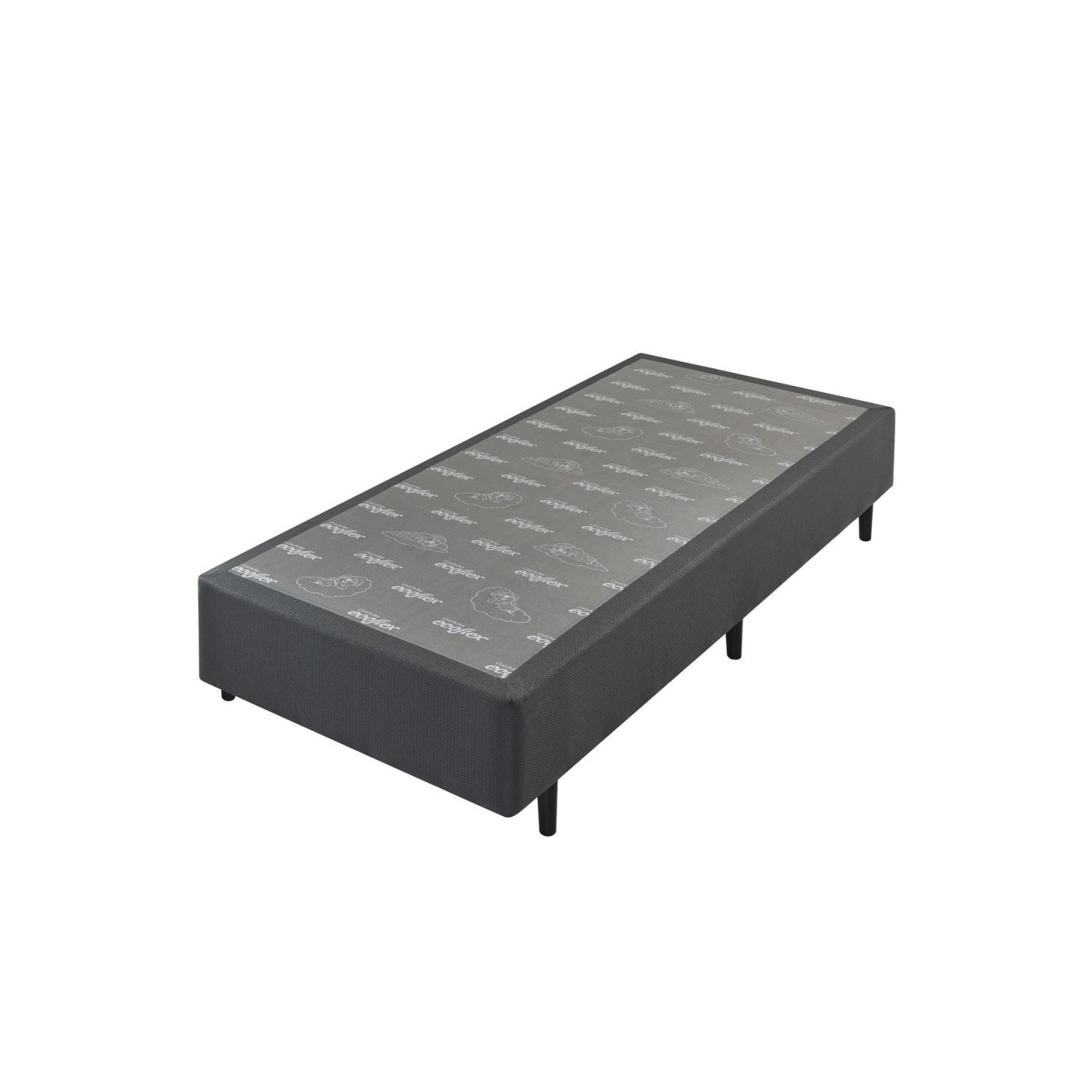 Base Box Solteiro Ecoflex Somiê Linho Uni 88x188x37 Cinza/grafite