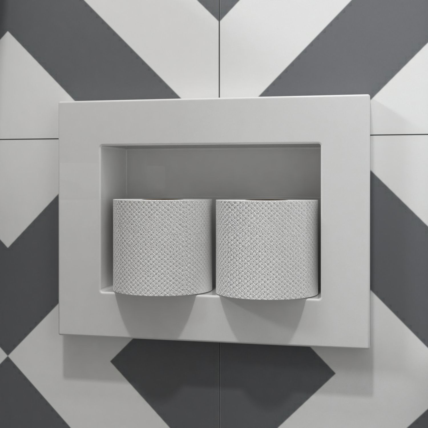 Nicho Pedra Porta Papel 31cm Venturi Preto Fosco