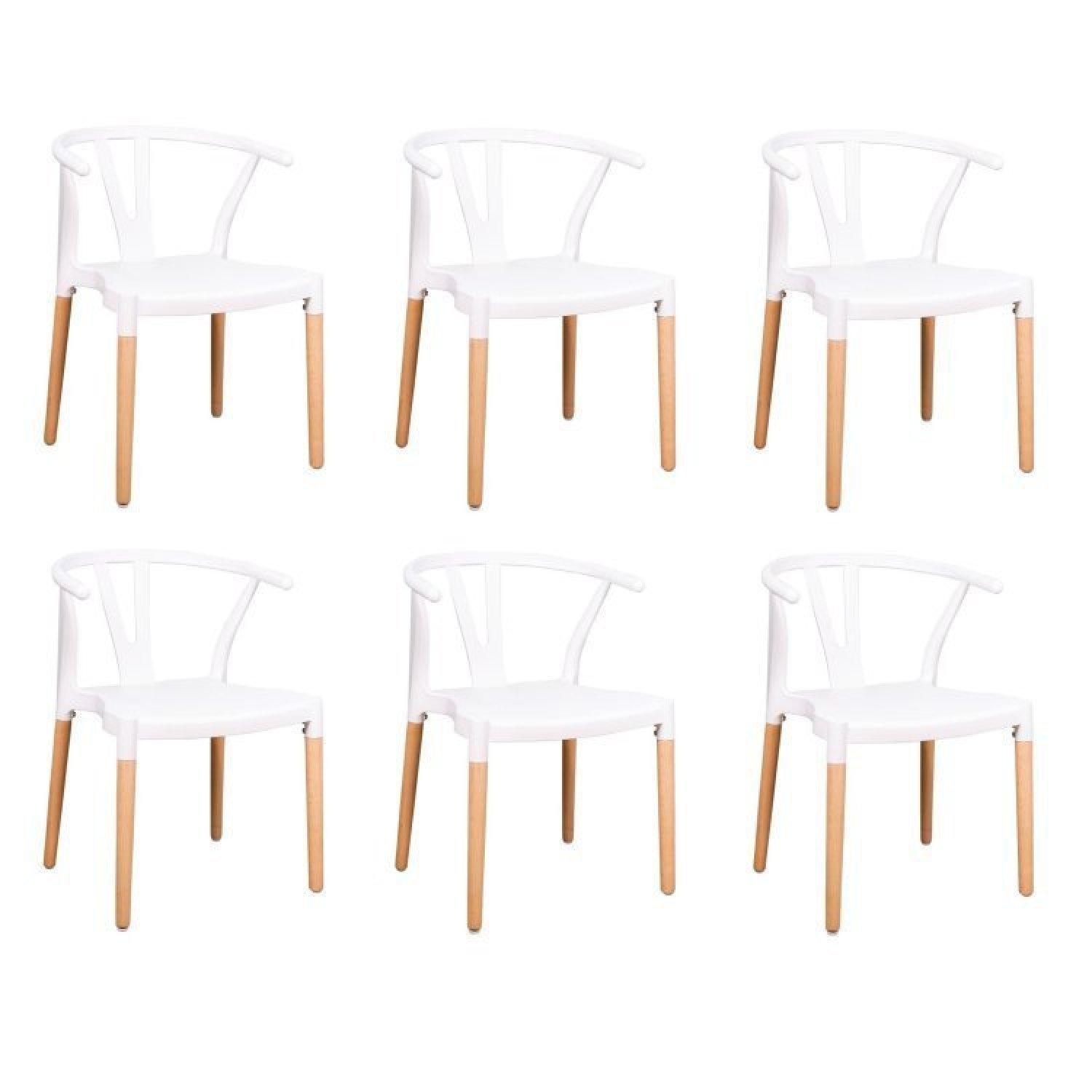 Conjunto 6 Cadeiras Polipropileno Wishbone Yescasa Branco