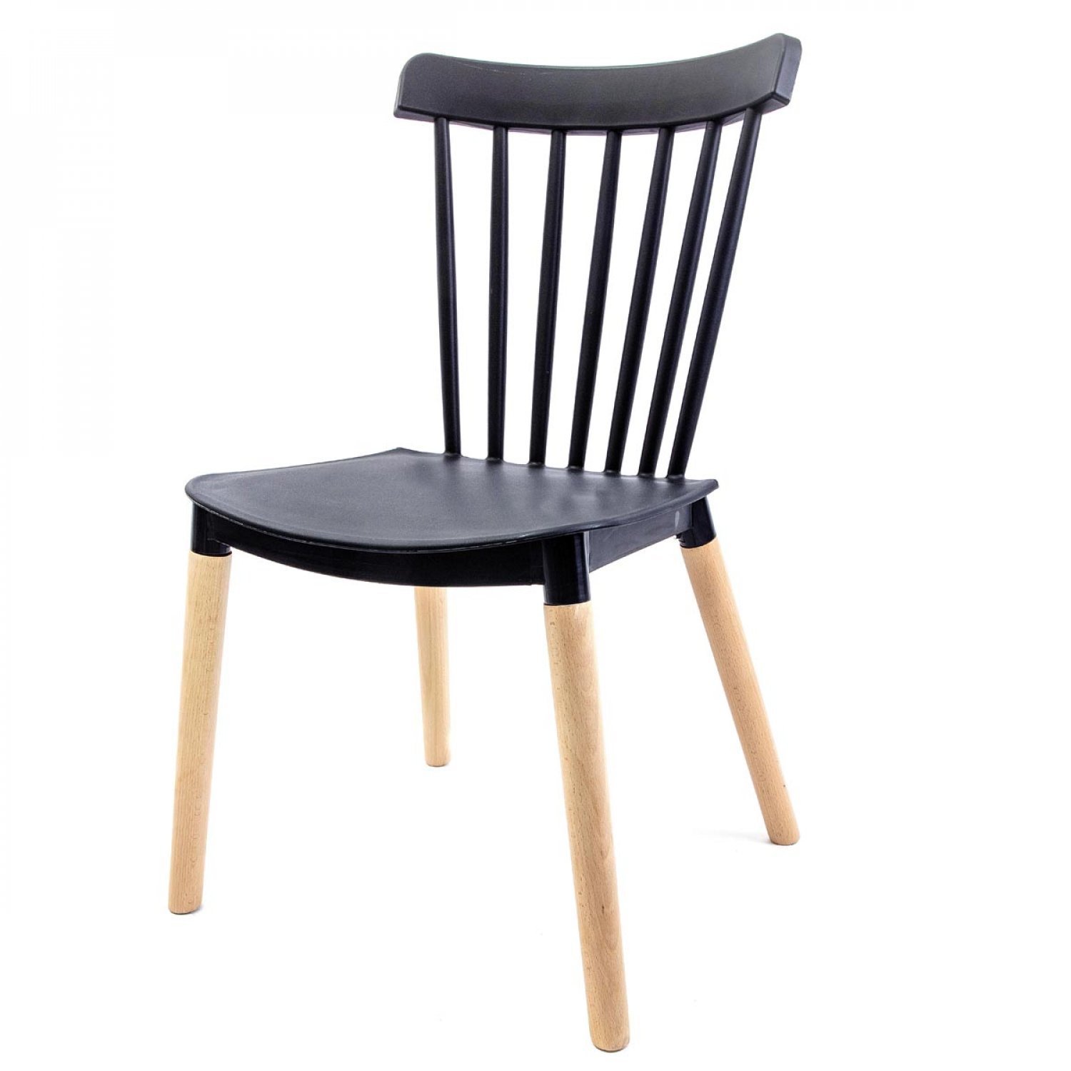 Cadeira Base Em Madeira Windsor Preto