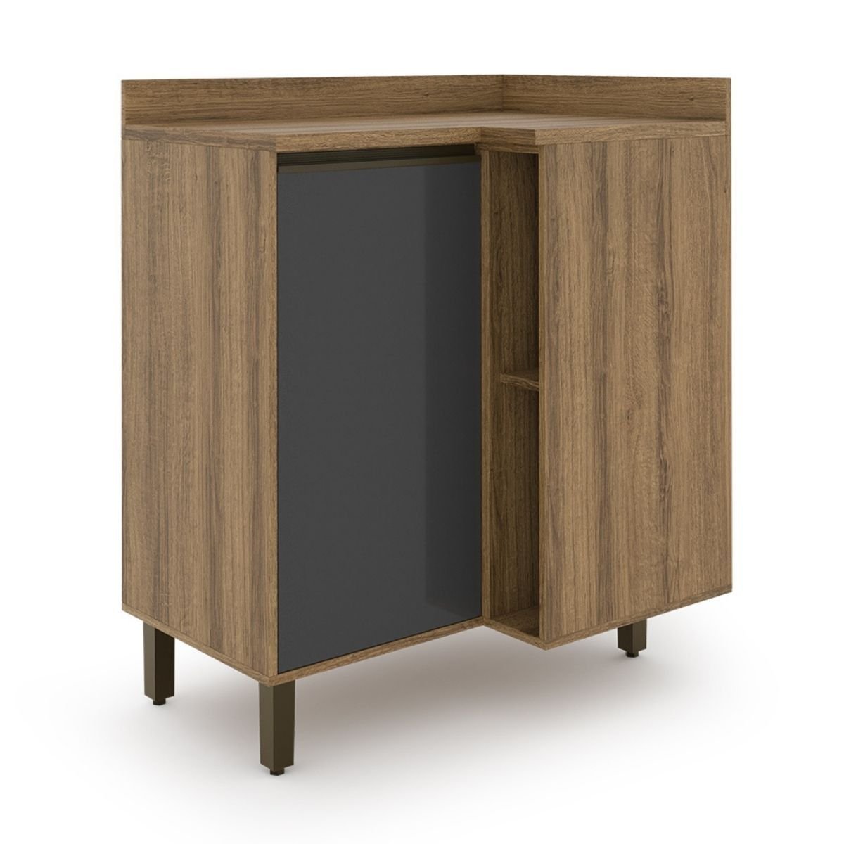 Armário Para Cozinha 1 Porta Confort Batrol Móveis Cinamomo/grafite