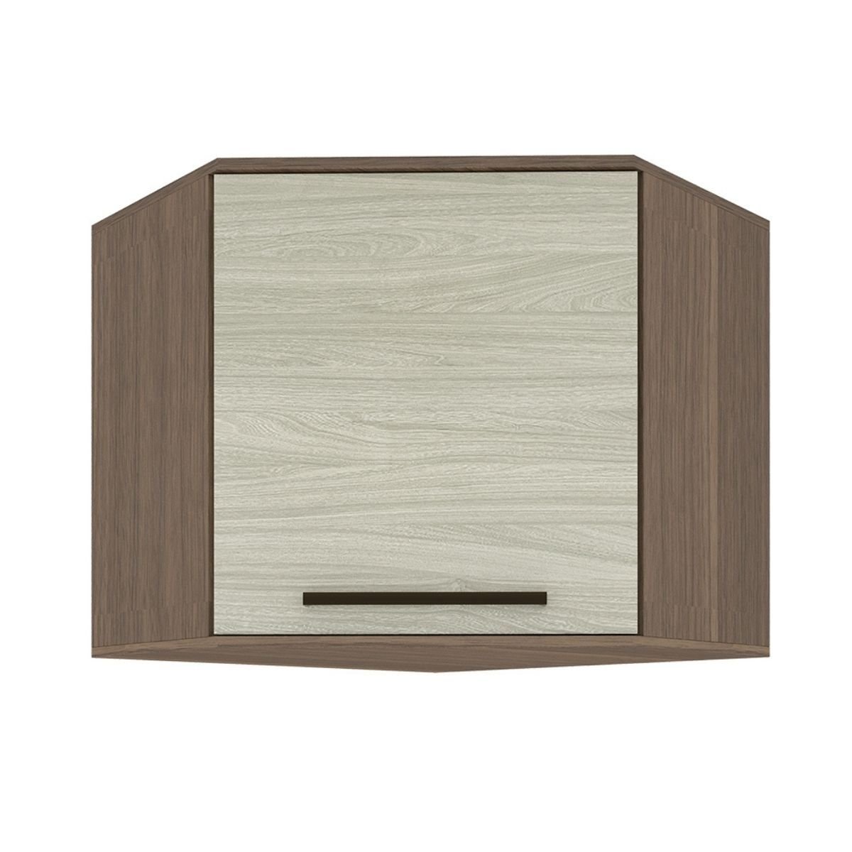 Armário Aéreo Para Cozinha 1 Porta 90° Evolution Plus Batrol Móveis Tannat/legno Crema