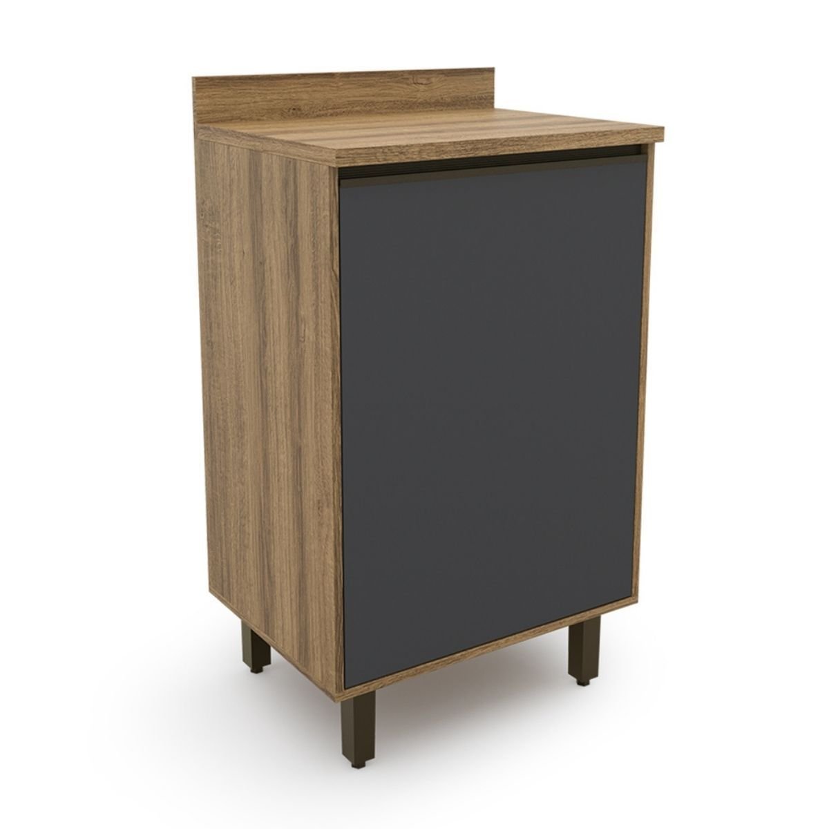 Armário Para Cozinha 1 Porta Confort Batrol Móveis Cinamomo/grafite