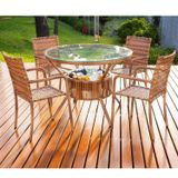 Conjunto Para Jardim Com Mesa E 4 Cadeiras Viviane Espresso Móveis Castor Estonado