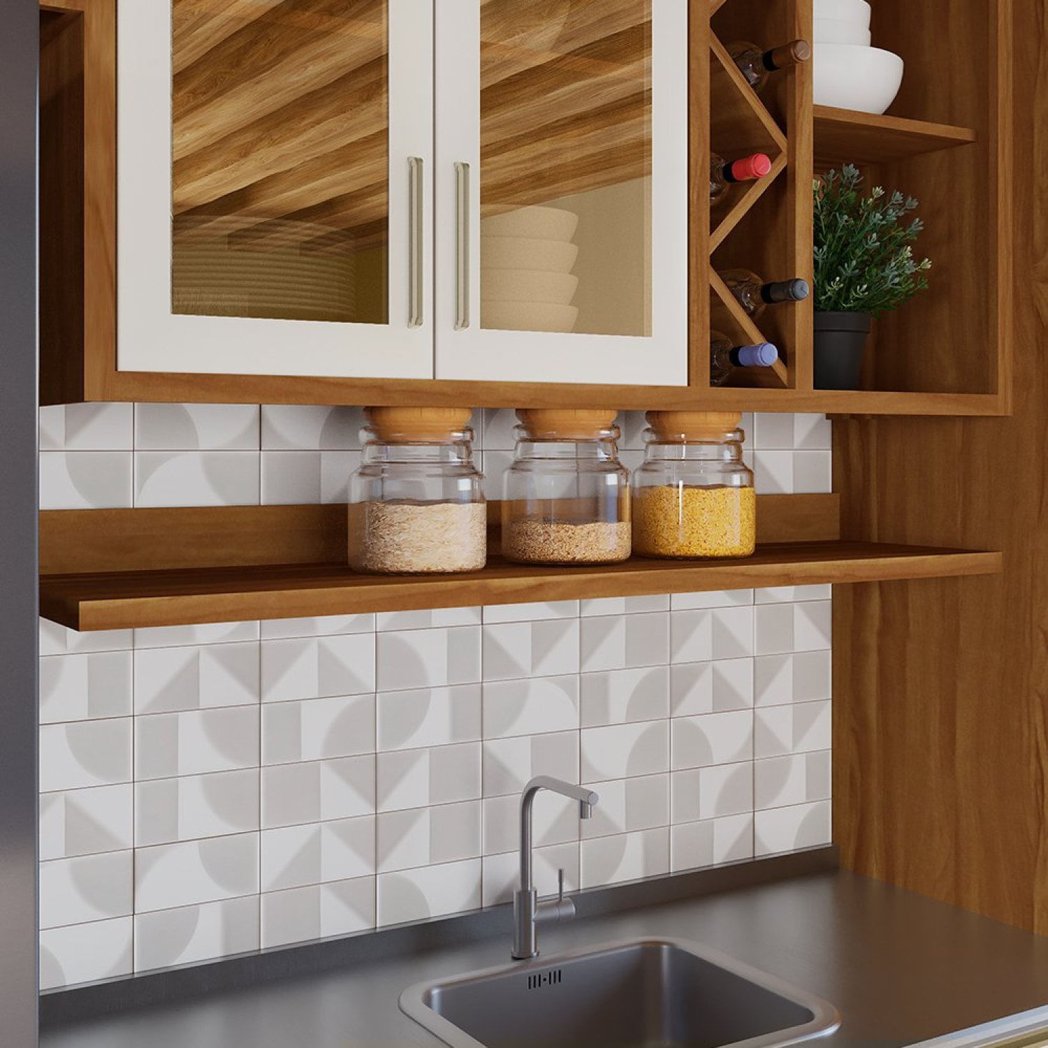 Prateleira 120cm 100% Mdf Barbados Espresso Móveis Amendoa