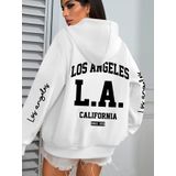 Blusão Moletom Feminino Los Angeles Elashopp Branco G5