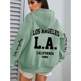 Blusão Moletom Feminino Los Angeles Elashopp Verde G4
