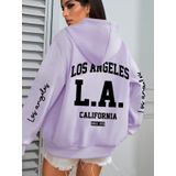 Blusão Moletom Feminino Los Angeles Elashopp Roxo G1