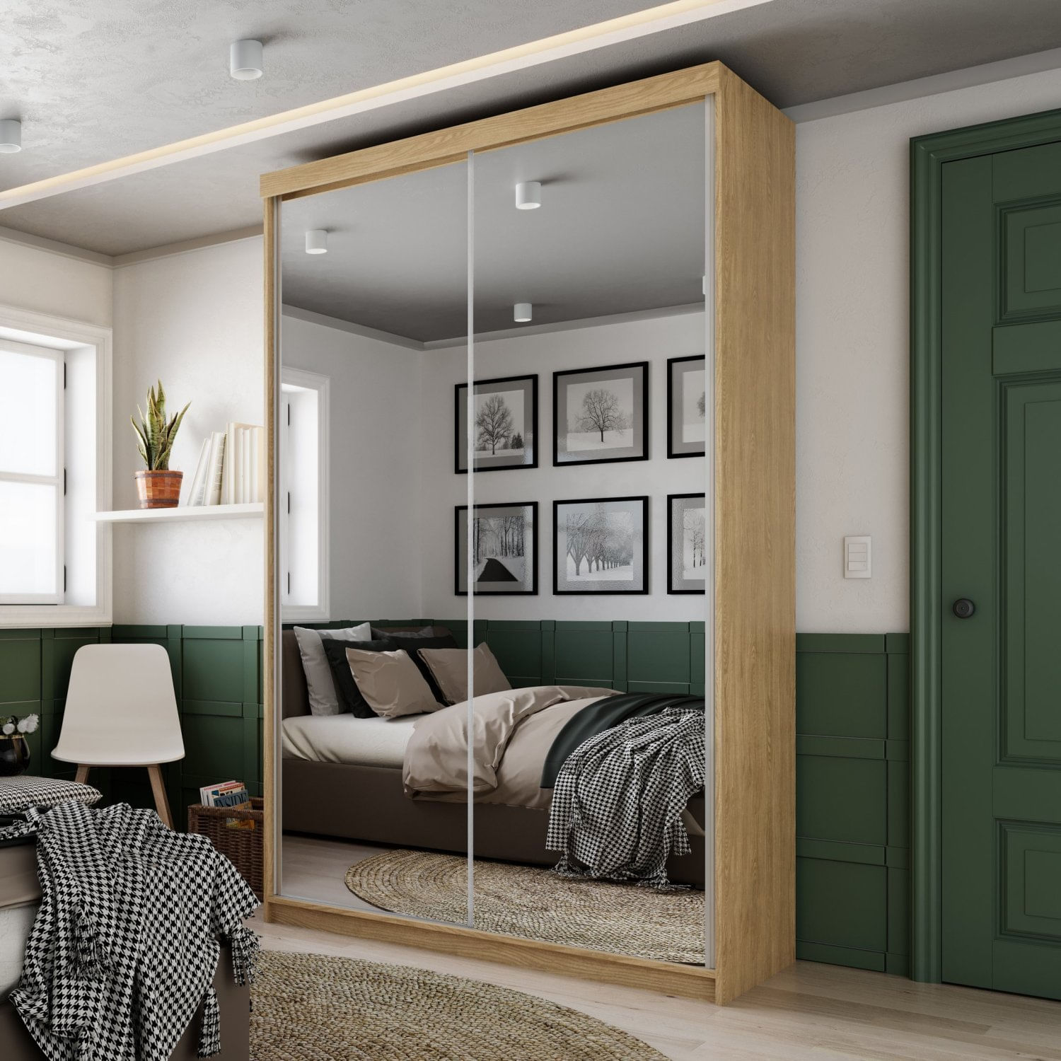 Guarda Roupa Solteiro Espelho 2 Portas Em Perfect Lugano