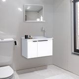 Gabinete Para Banheiro Com Cuba E Espelheira 62cm Cozimax Branco