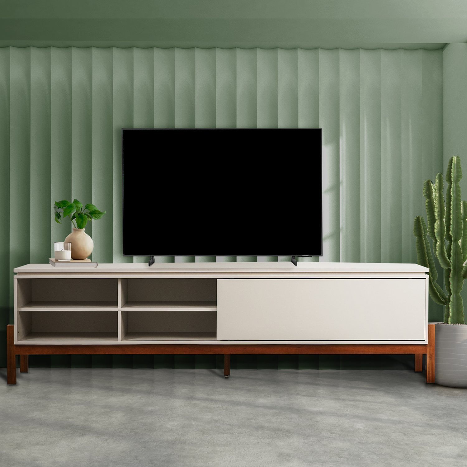 Rack Para Tv Até 84 Polegadas Tiê Cabecasa Madeiramadeira Off White