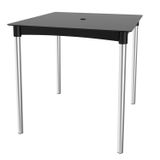 Mesa Para Jardim 4 Lugares Com Furo Para Ombrelone Atto Preto