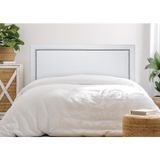 Cabeceira King Estofada Para Cama Box Com Tachas 193x60cm Reta Luxo Branco/fumê