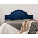 Cabeceira King Estofada Para Cama Box Com Tachas 193x60cm Provençal Luxo Azul/fumê
