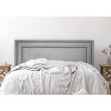 Cabeceira King Estofada Para Cama Box Com Tachas 193x60cm Reta Luxo Dupla Cinza/fumê