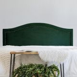 Cabeceira King Estofada Para Cama Box Curva Luxo Com Tachas 193x60cm Verde/fumê