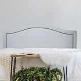 Cabeceira King Estofada Para Cama Box Curva Luxo Com Tachas 193x60cm Branco/fumê