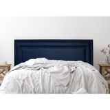 Cabeceira King Estofada Para Cama Box Com Tachas 193x60cm Reta Luxo Dupla Azul/fumê