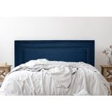 Cabeceira King Estofada Para Cama Box Com Tachas 193x60cm Reta Luxo Dupla Azul/fumê