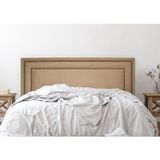 Cabeceira Queen Estofada Para Cama Box Com Tachas 160x60cm Reta Luxo Dupla Bege/fumê