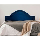 Cabeceira King Estofada Para Cama Box Com Tachas 193x60cm Provençal Luxo Azul/fumê