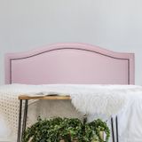 Cabeceira King Estofada Para Cama Box Curva Luxo Com Tachas 193x60cm Rosa/fumê