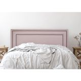 Cabeceira King Estofada Para Cama Box Com Tachas 193x60cm Reta Luxo Dupla Rosa/fumê