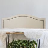 Cabeceira King Estofada Para Cama Box Curva Luxo Com Tachas 193x60cm Off White/fumê
