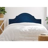 Cabeceira King Estofada Para Cama Box Com Tachas 193x60cm Provençal Luxo Dupla Azul/fumê