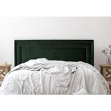 Cabeceira King Estofada Para Cama Box Com Tachas 193x60cm Reta Luxo Dupla Verde/fumê