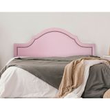 Cabeceira King Estofada Para Cama Box Com Tachas 193x60cm Provençal Luxo Rosa/fumê