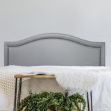 Cabeceira King Estofada Para Cama Box Curva Luxo Com Tachas 193x60cm Cinza/fumê