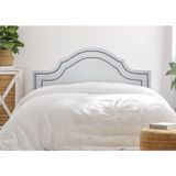Cabeceira King Estofada Para Cama Box Com Tachas 193x60cm Provençal Luxo Dupla Branco/fumê