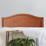 Cabeceira King Estofada Para Cama Box Curva Luxo Com Tachas 193x60cm Terracota/fumê