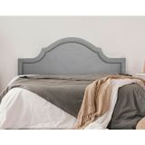 Cabeceira King Estofada Para Cama Box Com Tachas 193x60cm Provençal Luxo Cinza/fumê