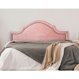 Cabeceira King Estofada Para Cama Box Com Tachas 193x60cm Provençal Luxo Rosê/fumê