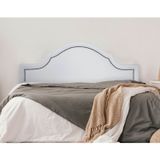 Cabeceira King Estofada Para Cama Box Com Tachas 193x60cm Provençal Luxo Branco/fumê