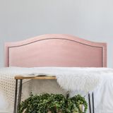 Cabeceira King Estofada Para Cama Box Curva Luxo Com Tachas 193x60cm Rosê/fumê